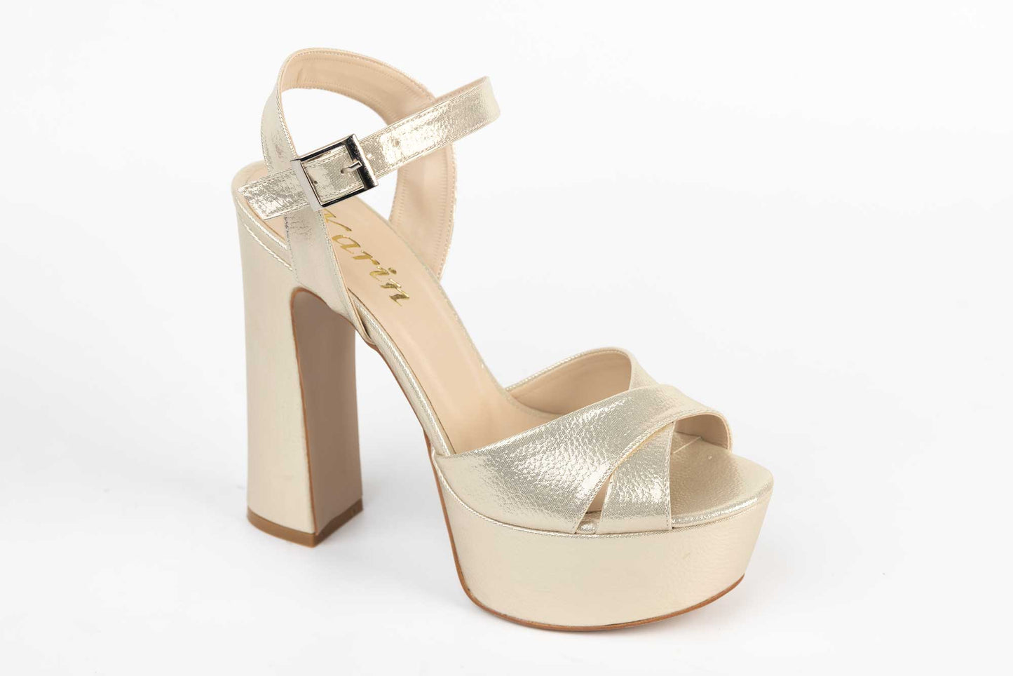 Women's sandals eco leather KARIN 7171 gold croco satin