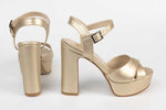 Sandale dama elegante piele ecologica 7230 auriu box