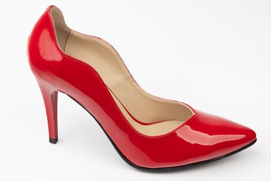 Pantofi dama piele naturală FICOSAN P005 Roșu lac