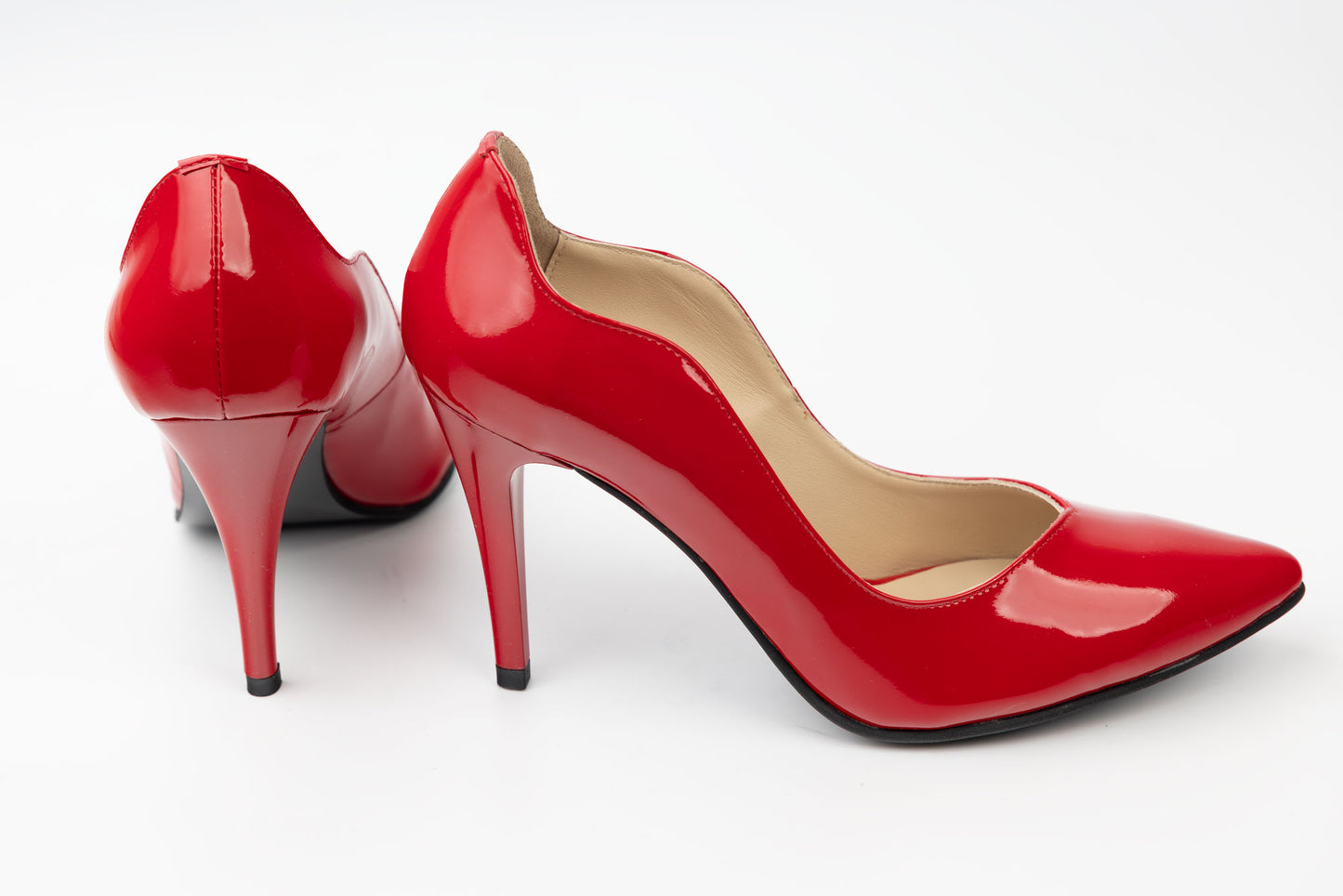 Pantofi dama piele naturală FICOSAN P005 Roșu lac