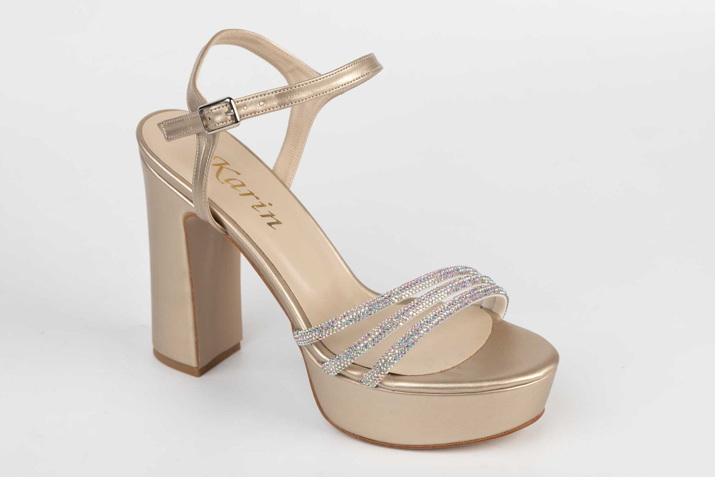 Women's eco-leather sandals KARIN 7234 light gold