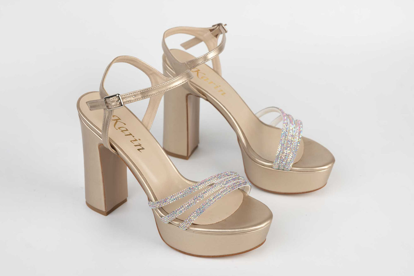 Women's eco-leather sandals KARIN 7234 light gold