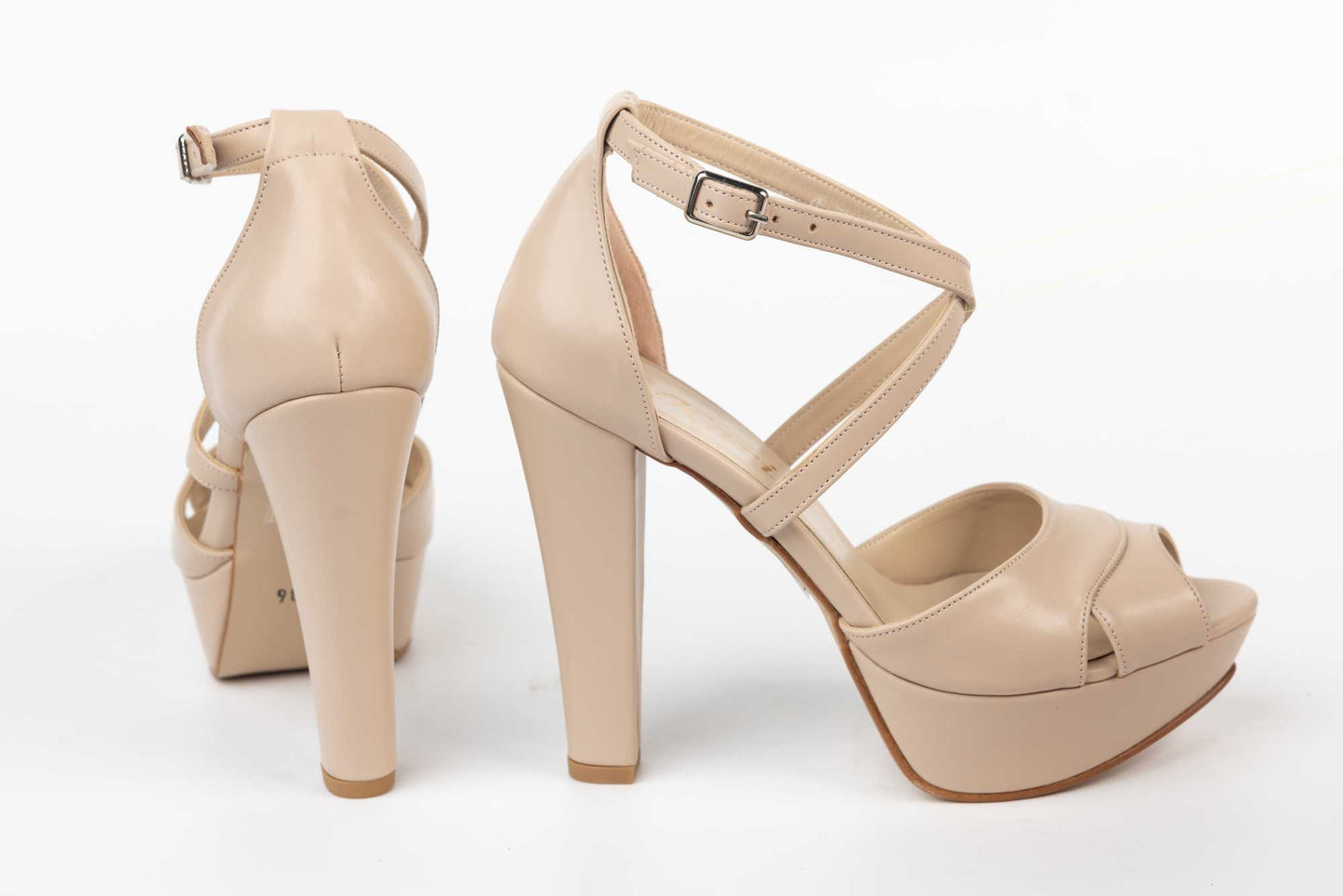 Women's eco-leather sandals KARIN 98 beige box