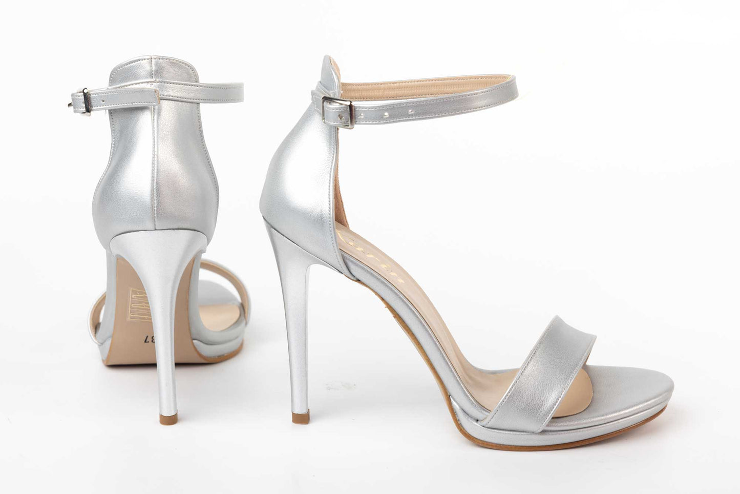 Sandale dama elegante piele ecologica KARIN 6300 argintiu box