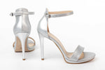 Sandale dama elegante piele ecologica 6300 argintiu box