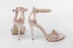 Sandale dama elegante piele ecologica KARIN 6300 pudra croco saten
