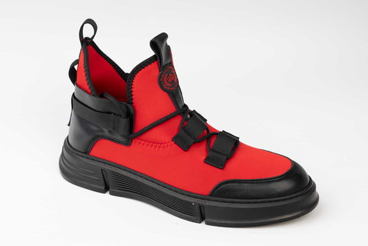 Ghete barbati casual piele naturala FRANCO GERARDO sport 1327 Rosu