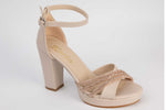 Sandale dama elegante piele ecologica KARIN 6894 Crem auriu