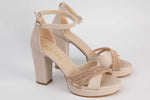 Sandale dama elegante piele ecologica KARIN 6894 Crem auriu