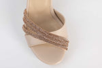 Sandale dama elegante piele ecologica KARIN 6894 Crem auriu