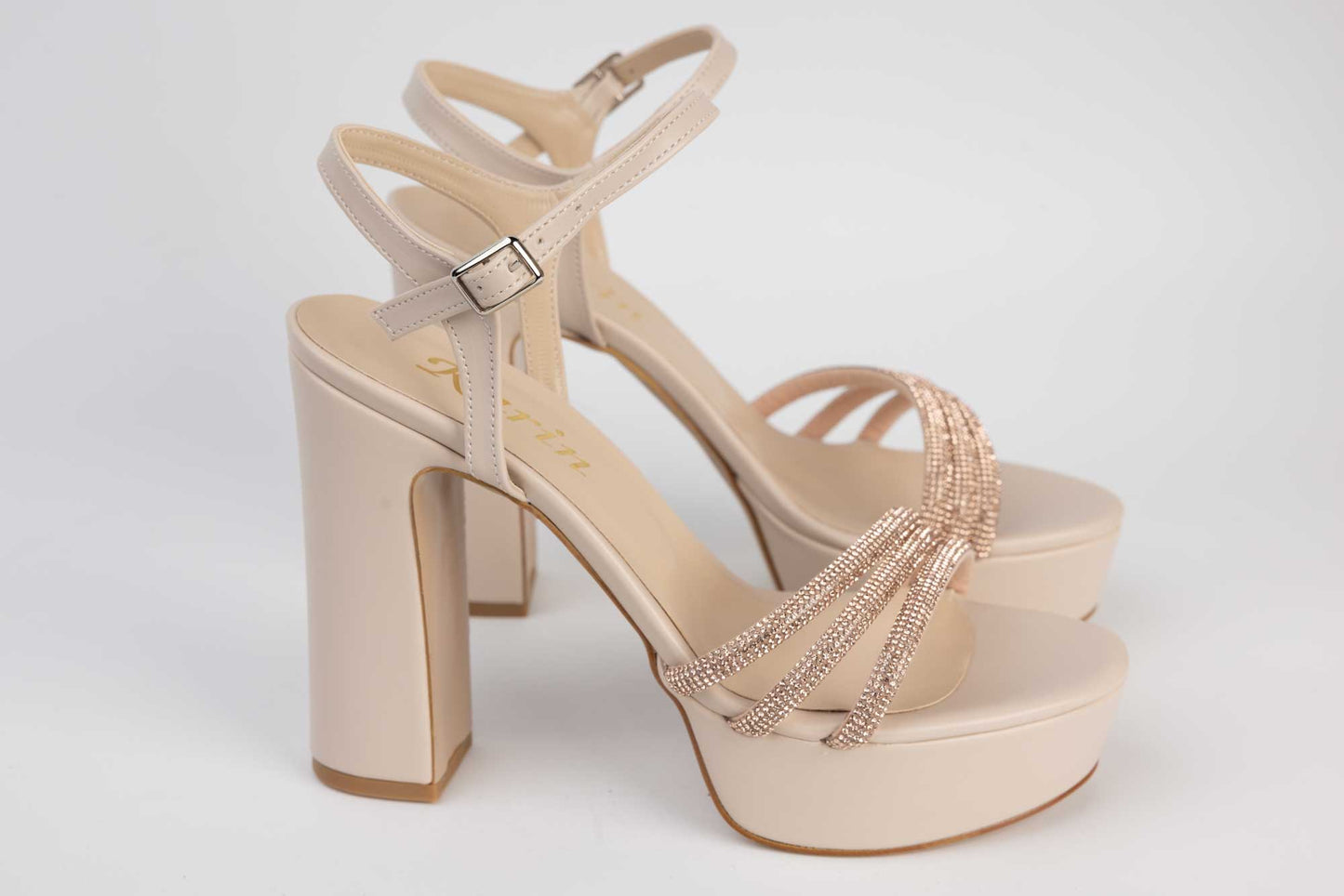 Elegant women's sandals made of eco-leather KARIN 7234 Cream AU