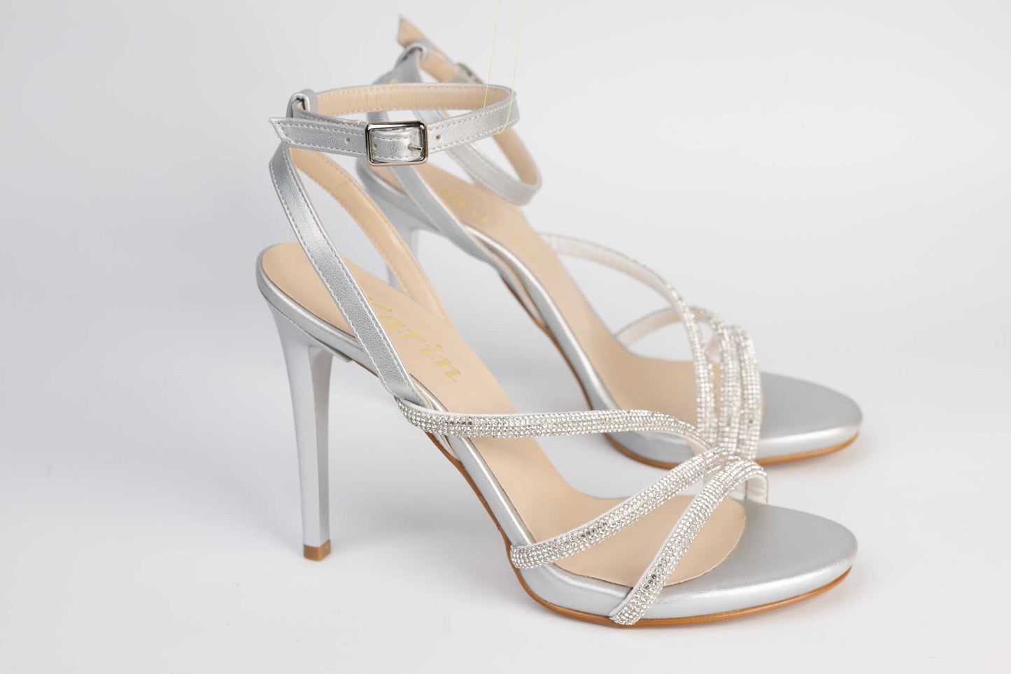 Women's eco-leather sandals KARIN 1998 Box silver