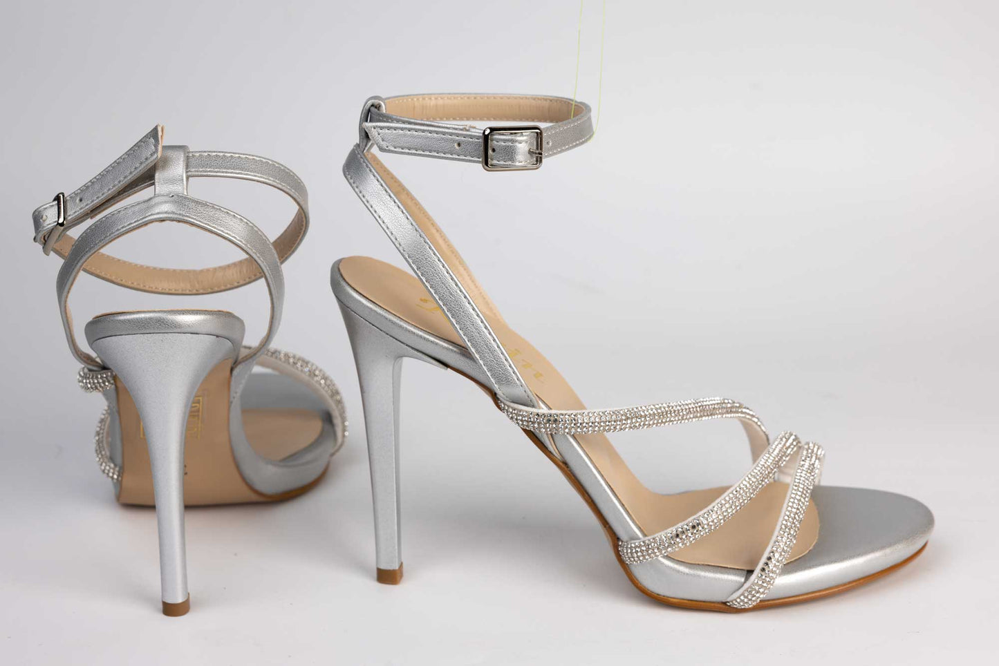 Women's eco-leather sandals KARIN 1998 Box silver