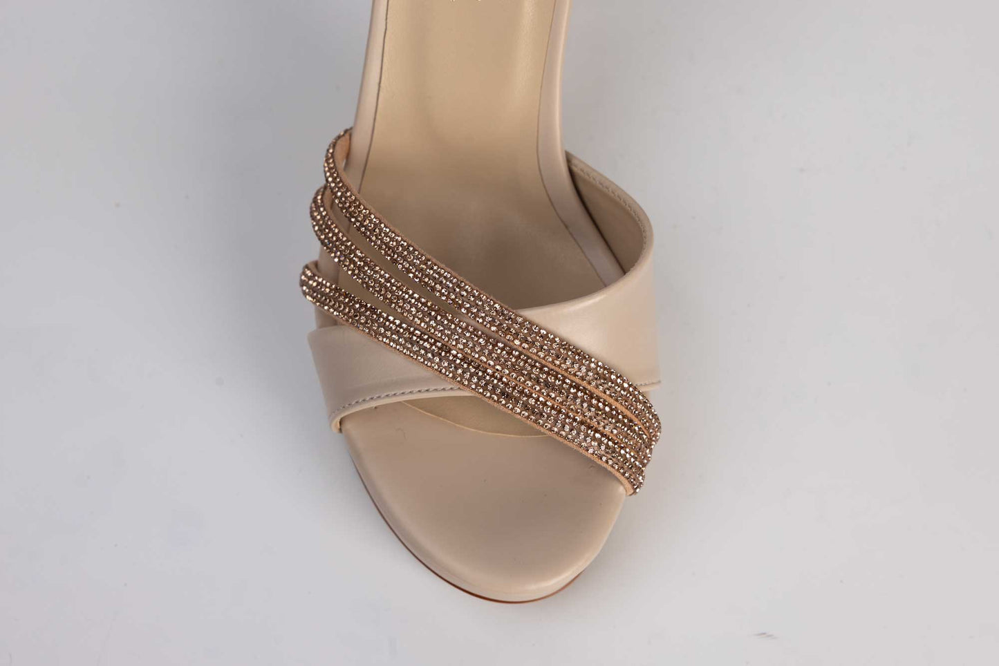 Elegant women's sandals made of eco-leather KARIN 6894 Cream AU