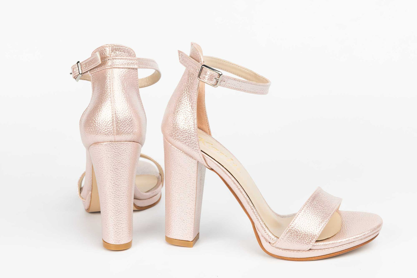 Women's sandals KARIN 6300-1 satin croco powder