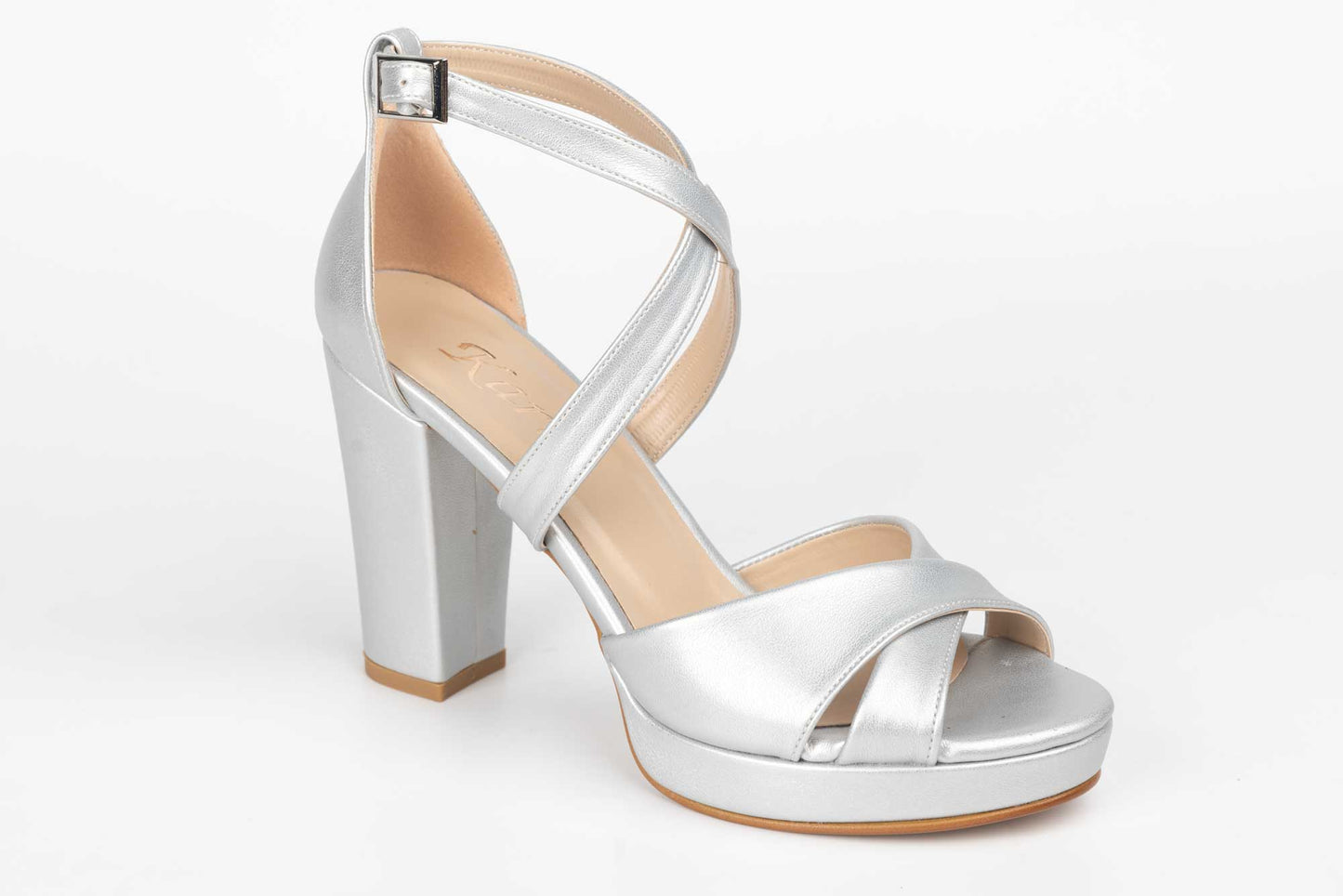 Elegant women's sandals made of eco-leather KARIN 6292 silver