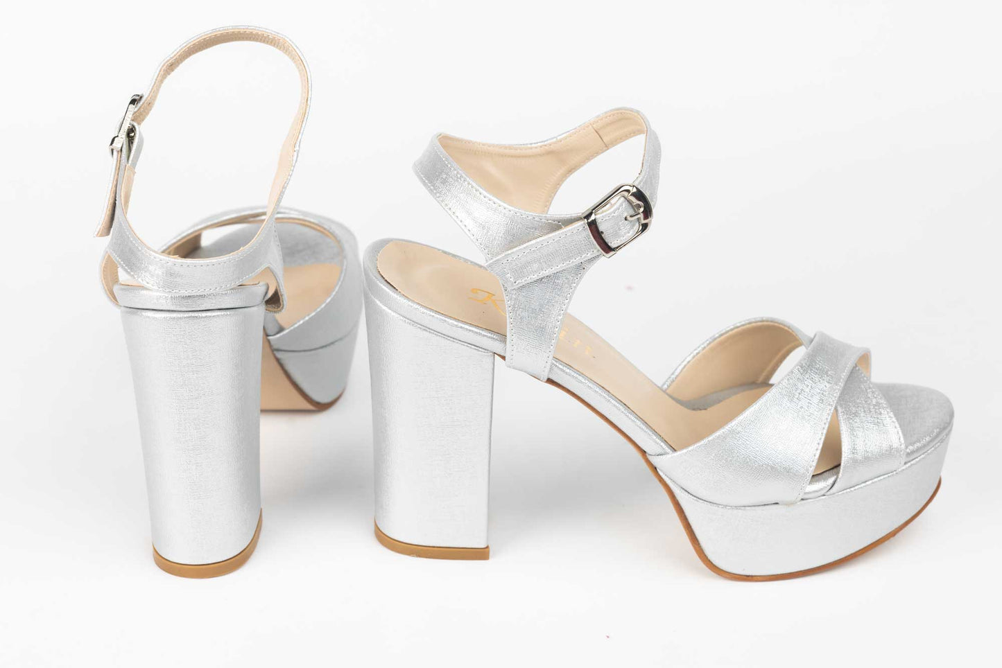 Women's eco-leather sandals KARIN 7232 silver nova