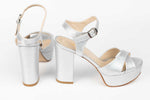 Sandale dama piele eco KARIN 7232 argintiu nova