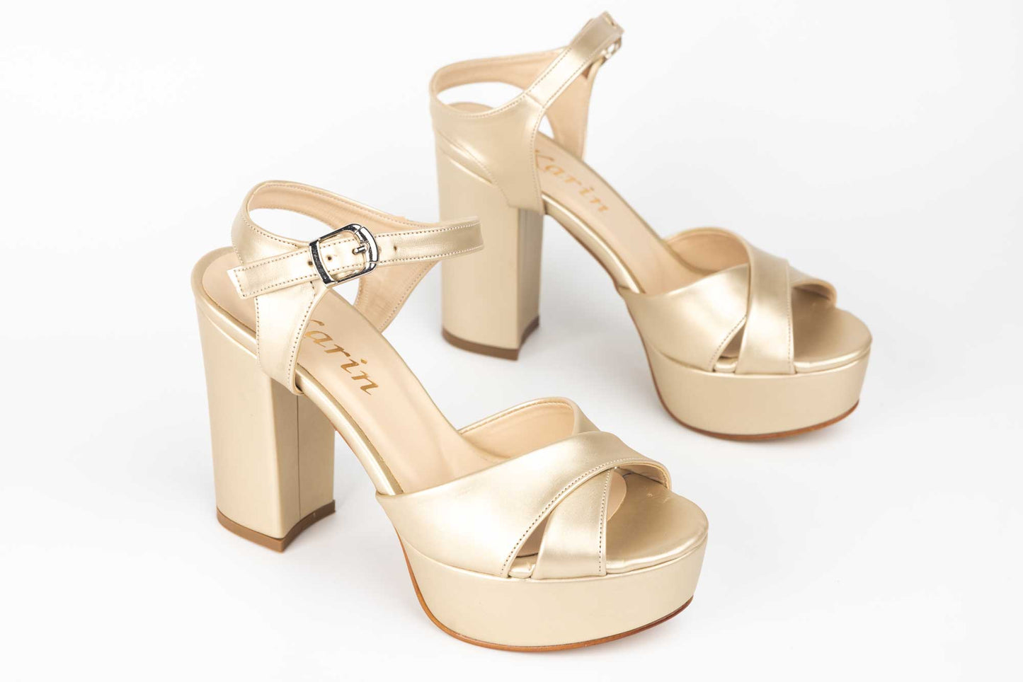 Women's eco leather sandals KARIN 7232 gold nova