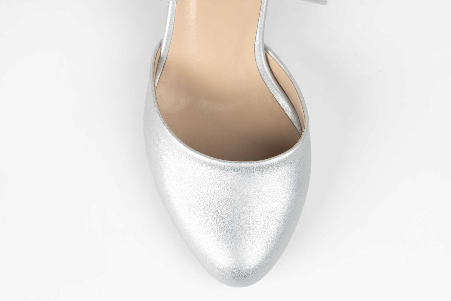 Pantofi dama decupati piele eco  KARIN 81 argintiu box