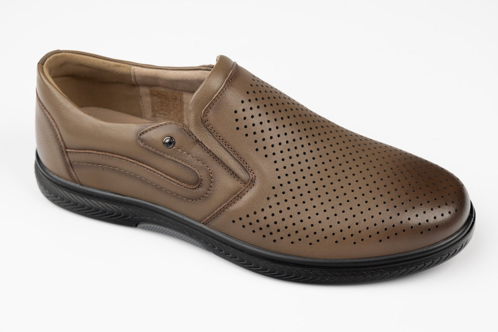 Pantofi barbati piele naturală JOHAN 405-18 Kaki perf