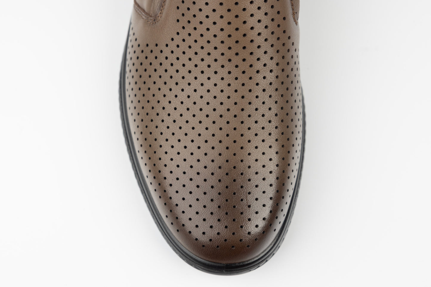 Men's genuine leather shoes JOHAN 405-18 Kaki perf