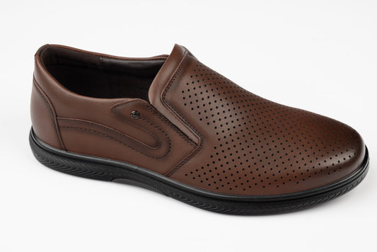 Pantofi barbati piele naturala JOHAN 405-18 Maro perf