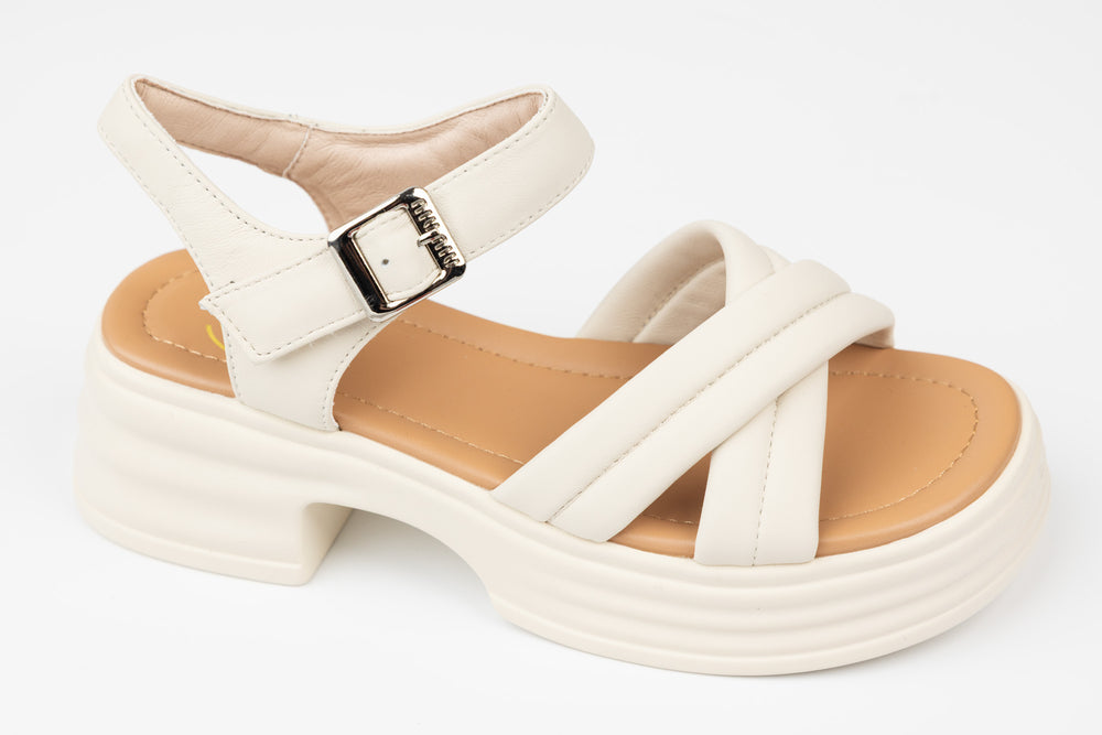 Sandale dama piele naturală casual FORMAZIONE 49013 Crem
