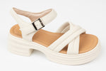 Sandale dama piele naturală casual FORMAZIONE 49013 Crem