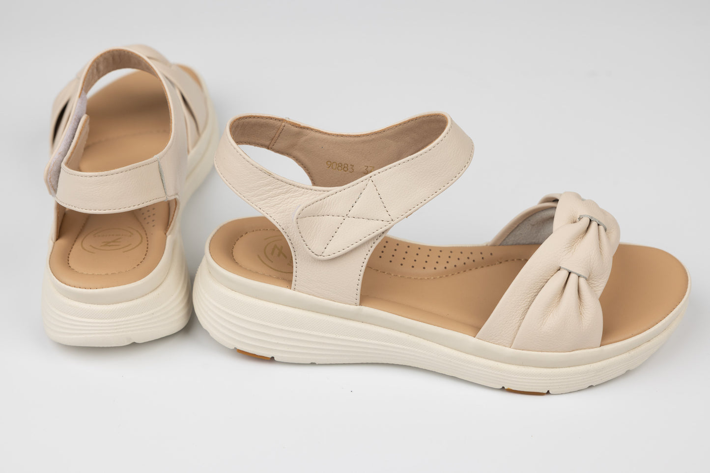 Sandale dama piele naturală FORMAZIONE 90883 Crem