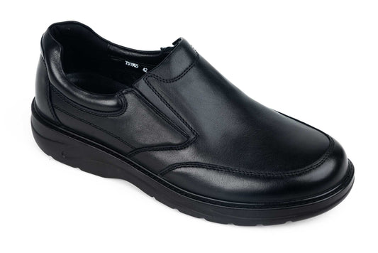 Pantofi barbati casual piele naturala MELS 1905 Negru (latime XXL)
