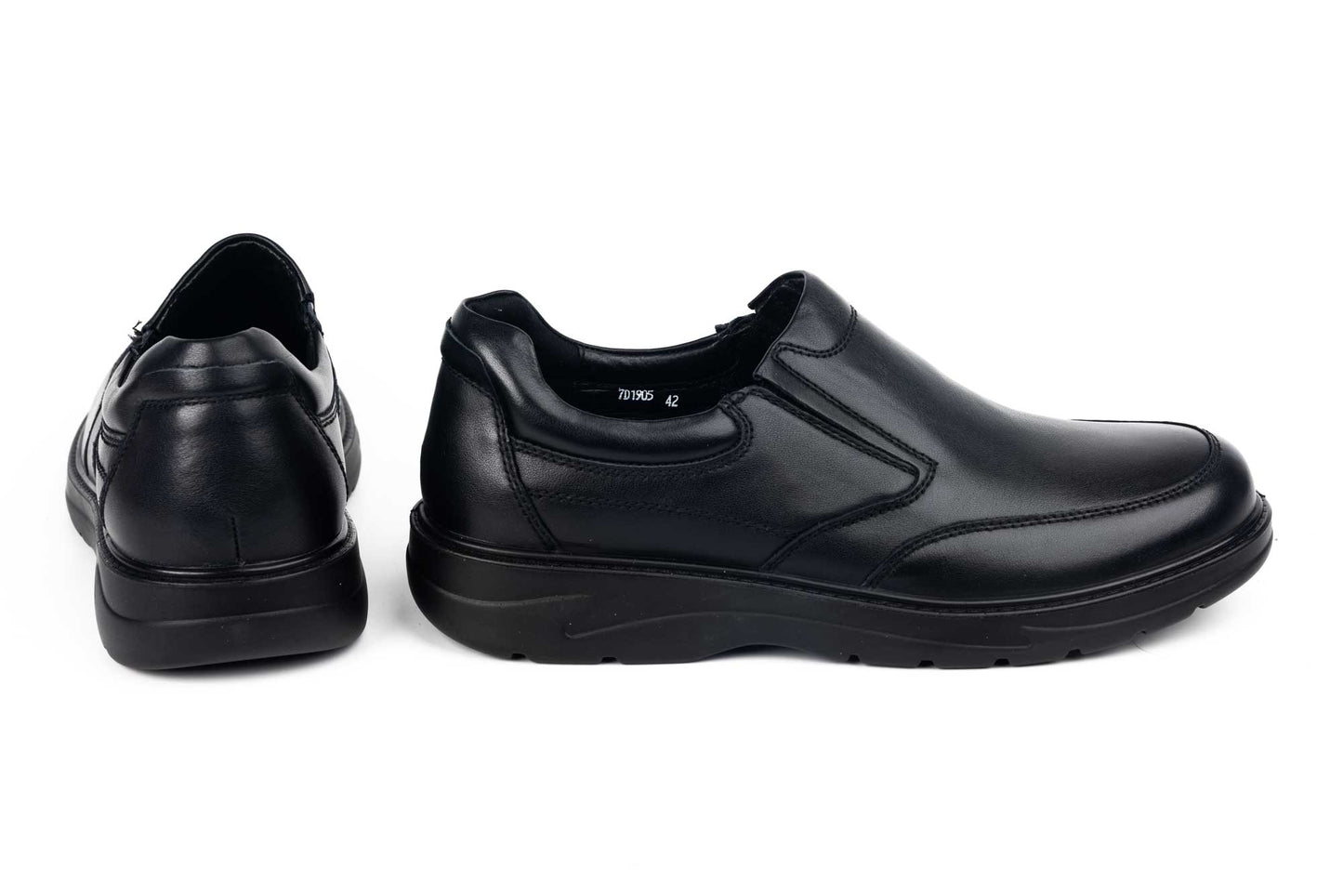 Men's casual shoes made of genuine leather MELS 1905 Black (width XXL)