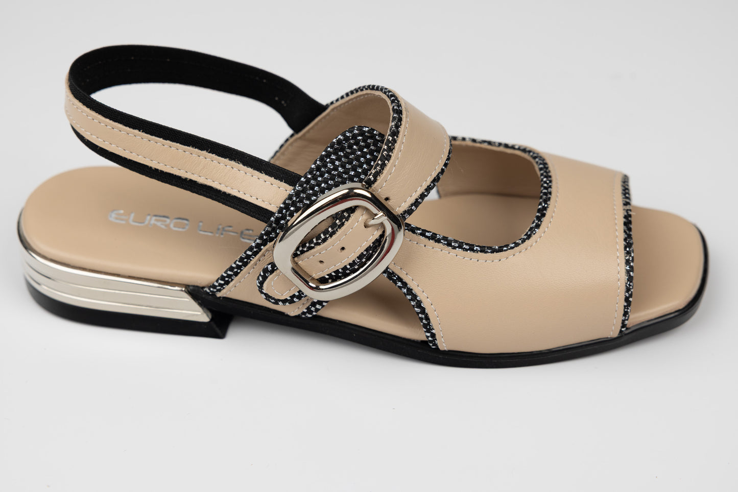 Women's genuine leather sandals LSD 1001 Beige