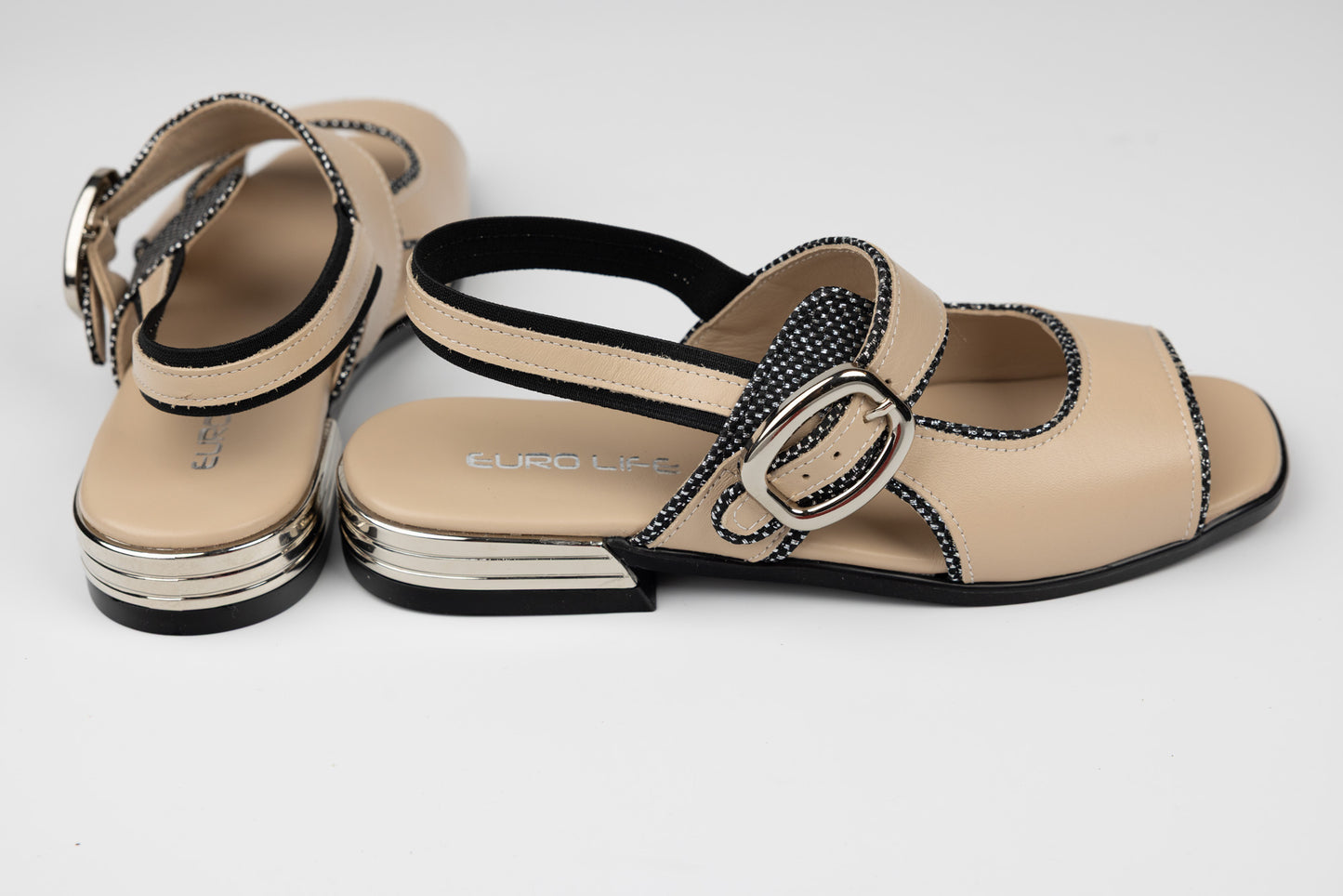 Women's genuine leather sandals LSD 1001 Beige