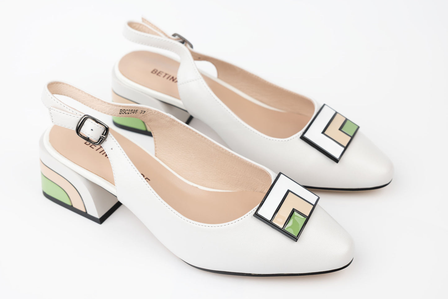 Women's genuine leather shoes BETINA 2504 White