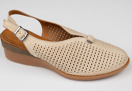 Pantofi dama piele naturală talpa ortopedica LSD 642 Bej