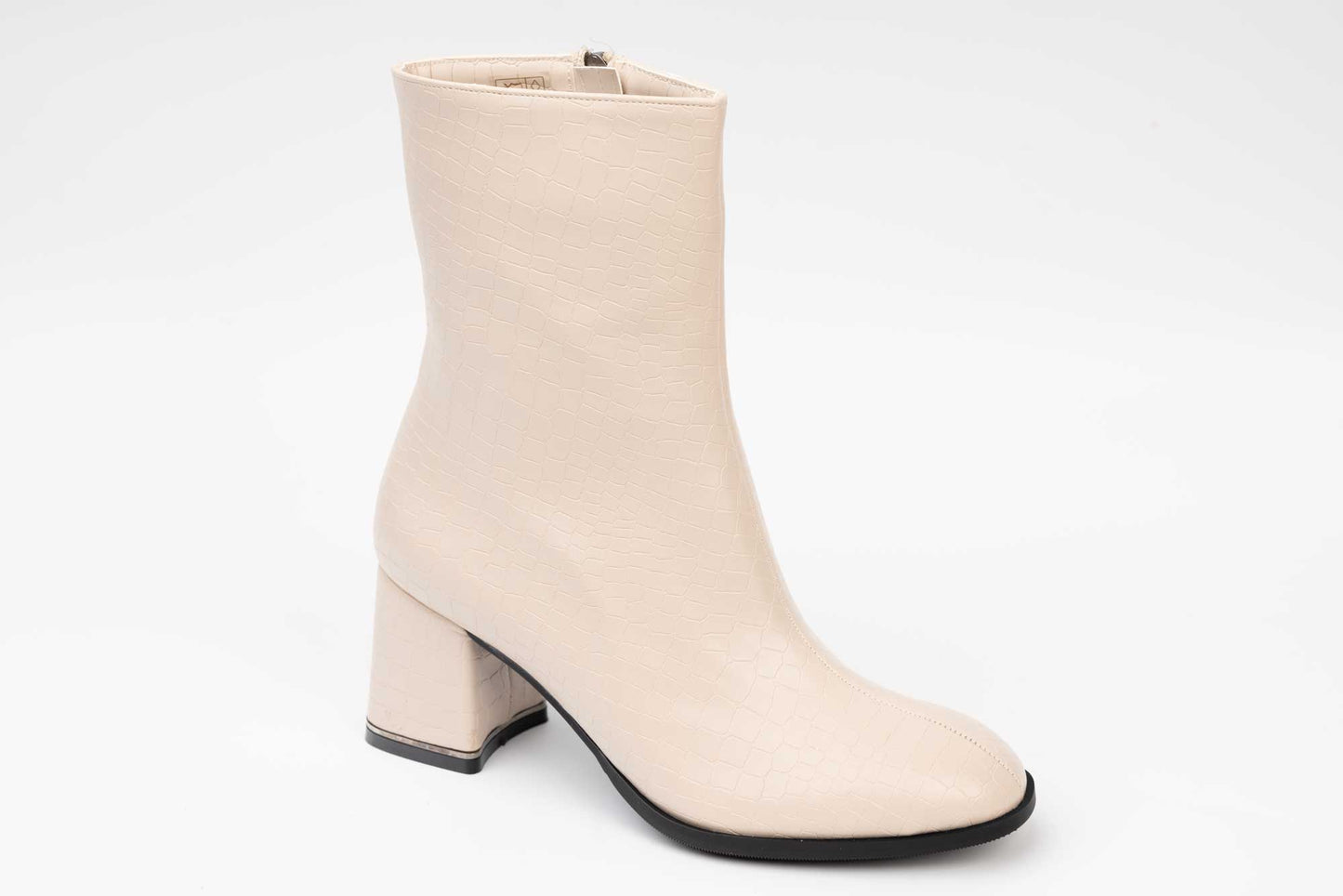 Women's casual boots made of eco-leather LONDON 9203-18 beige