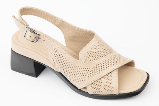 Women's genuine leather sandals LSD 1021 Beige