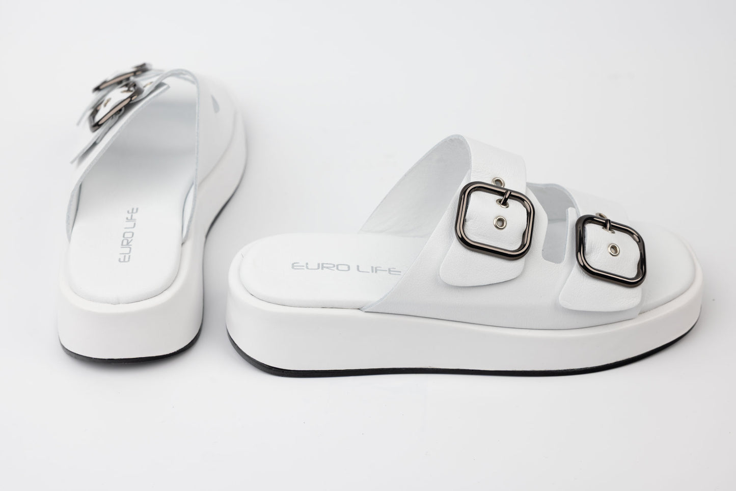 Saboti dama piele naturală LSD 0404 Alb