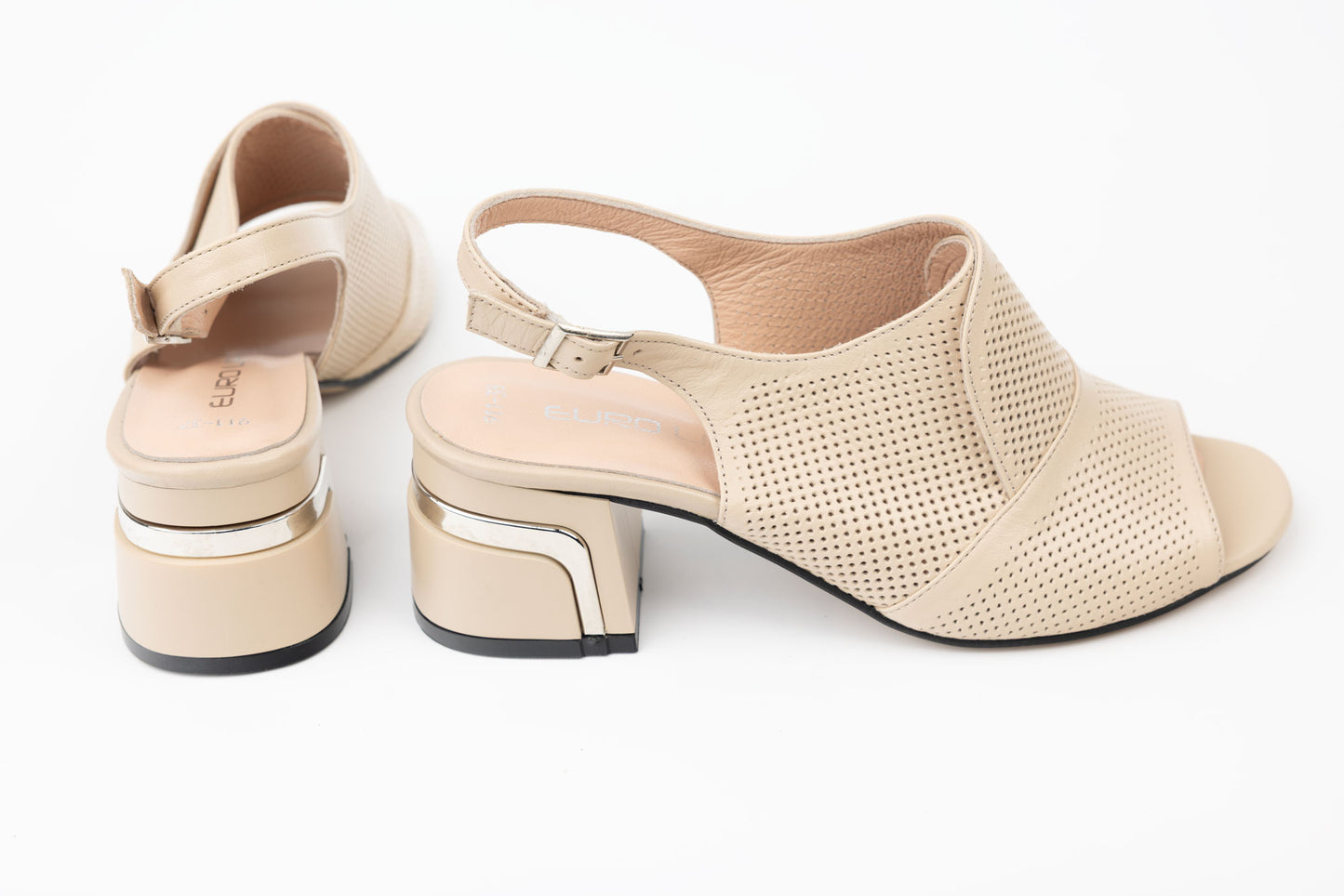 Women's genuine leather sandals LSD 911 Beige