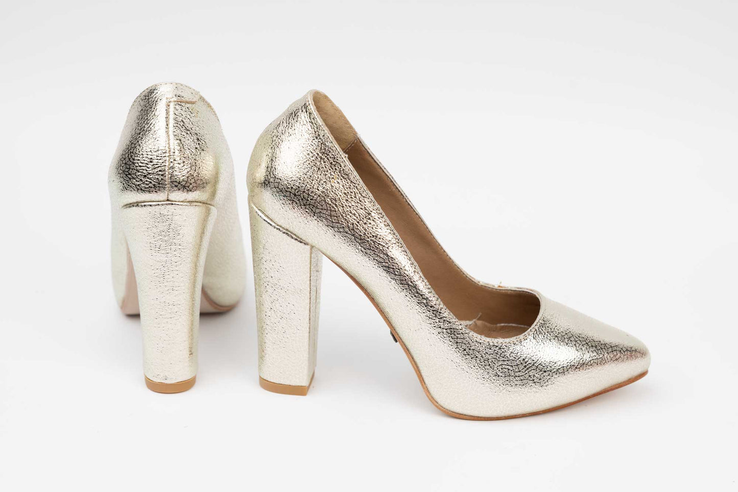 Pantofi dama eleganti piele naturala LARISA Sorana Auriu cristal