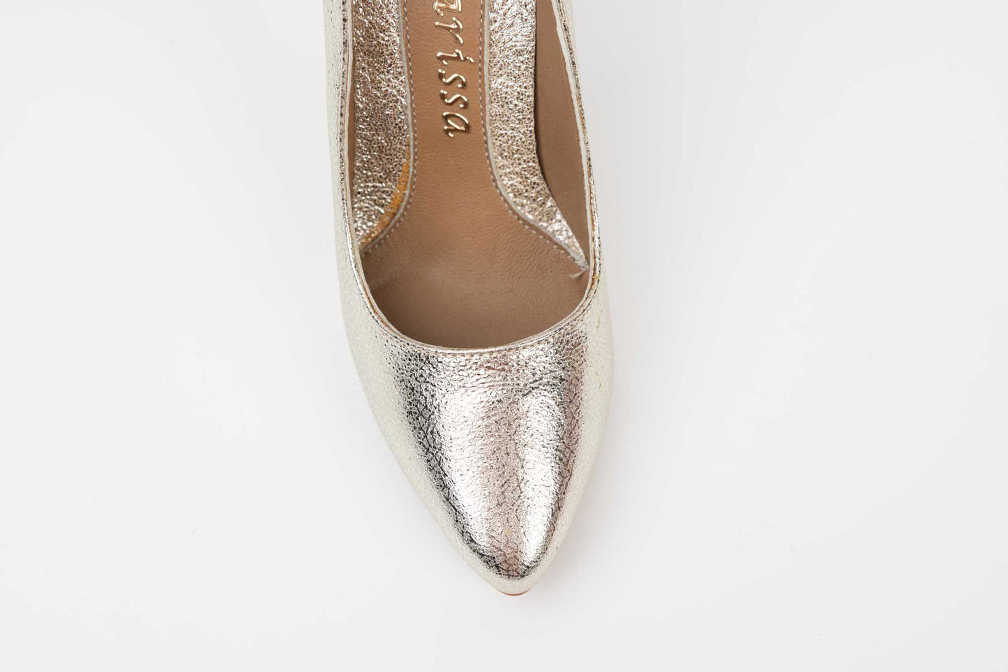 Pantofi dama eleganti piele naturala LARISA Sorana Auriu cristal