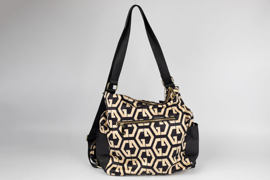 Rucsac/geanta de umăr  din piele naturală cu textil FENIX FASHION 2222 N