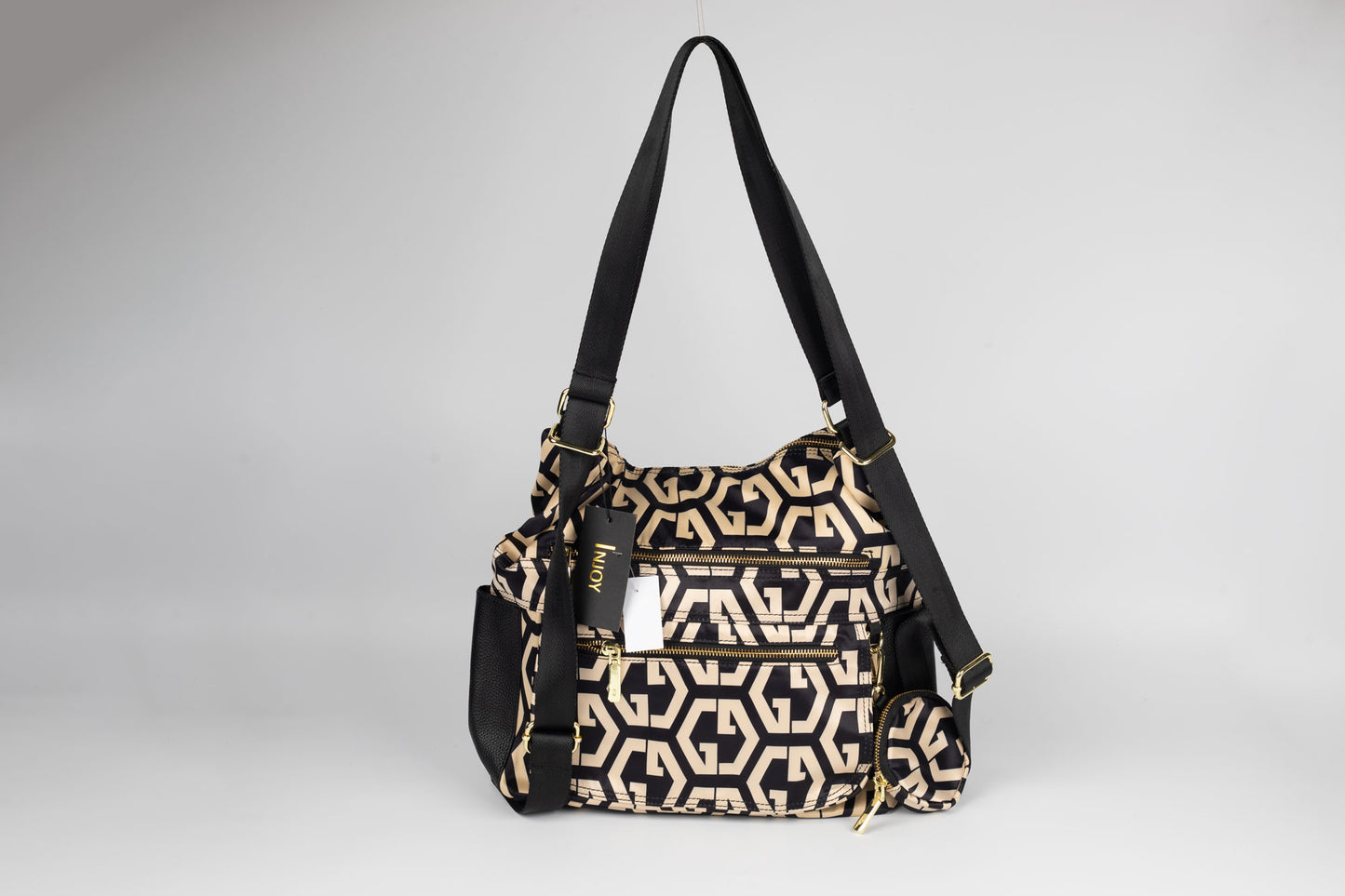 Rucsac/geanta de umăr  din piele naturală cu textil FENIX FASHION 2222 N