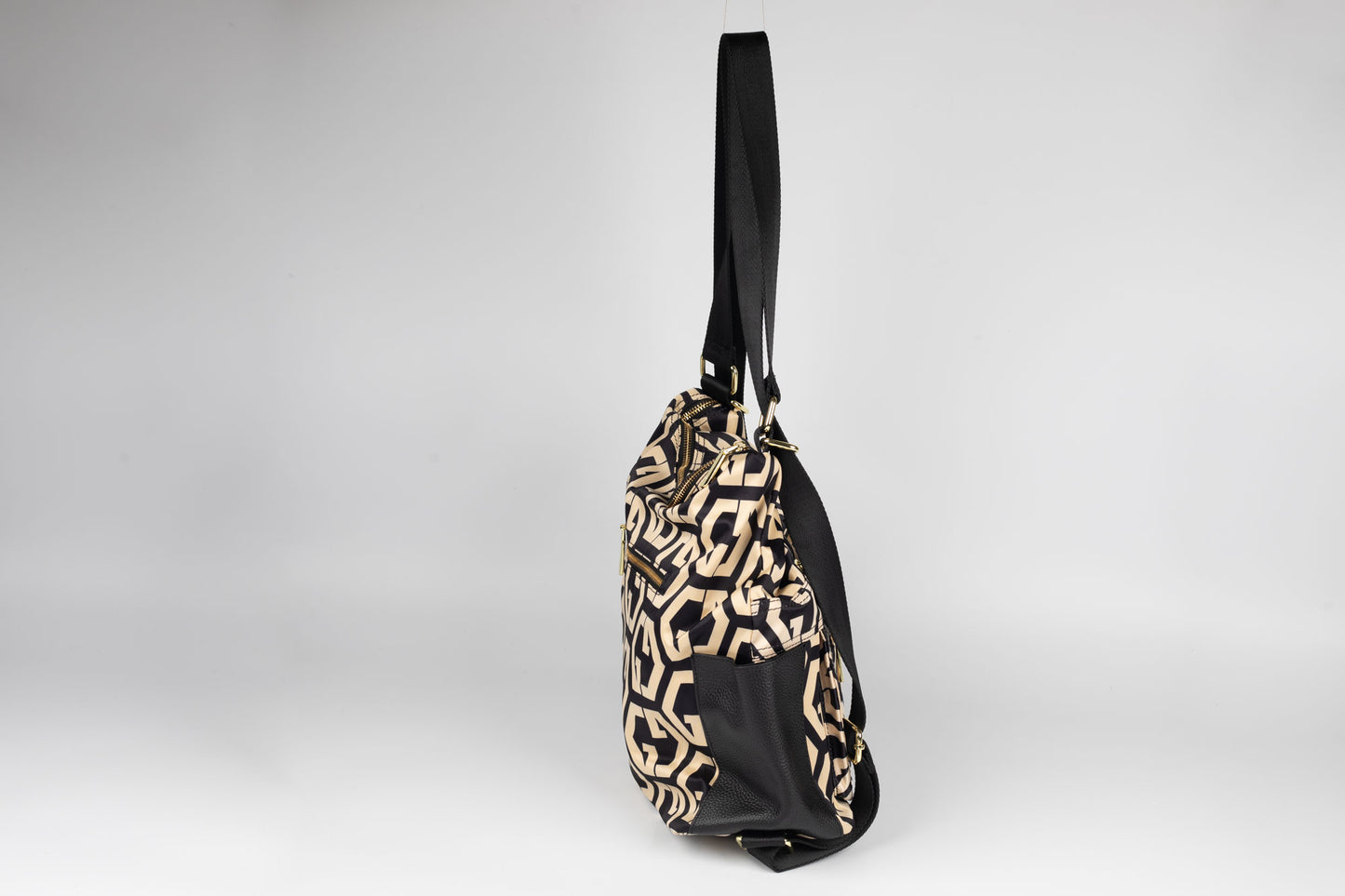 Rucsac/geanta de umăr  din piele naturală cu textil FENIX FASHION 2222 N