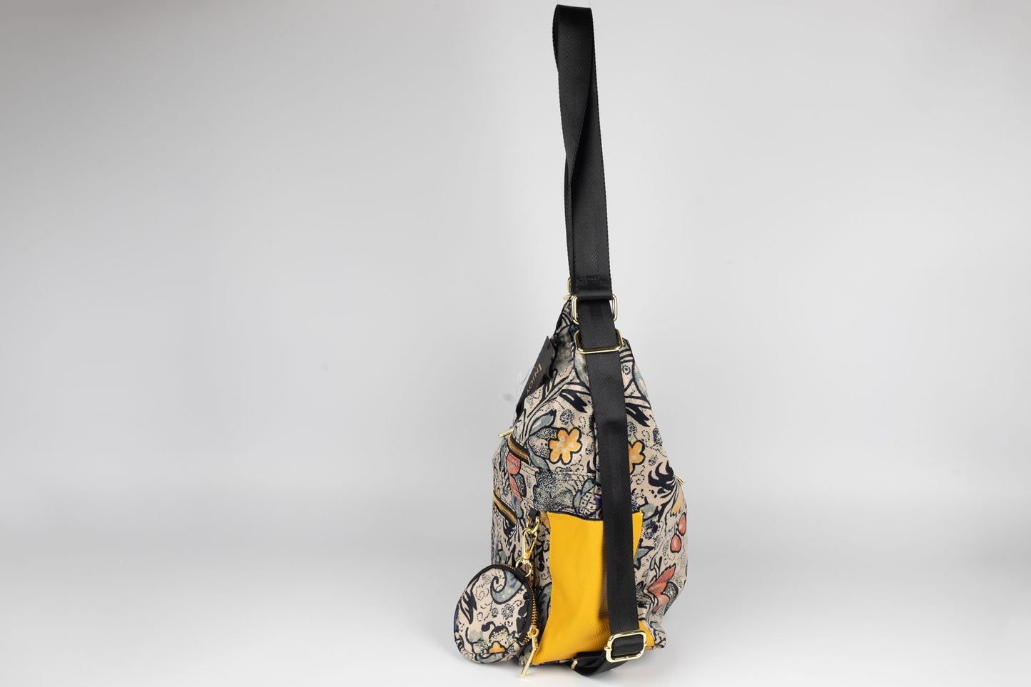 geanta/rucsac din piele naturală cu textil FENIX FASHION 2222 GREY
