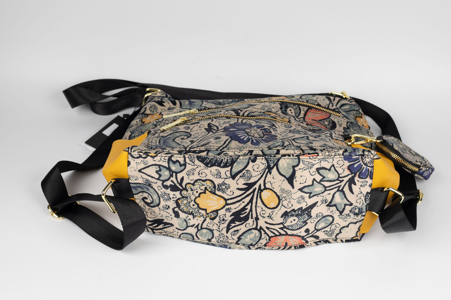 geanta/rucsac din piele naturală cu textil FENIX FASHION 2222 GREY
