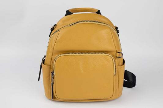 Rucsac din piele naturală FENIX FASHION 9091 YELLOW