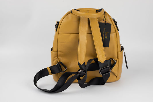Rucsac din piele naturală FENIX FASHION 9091 YELLOW