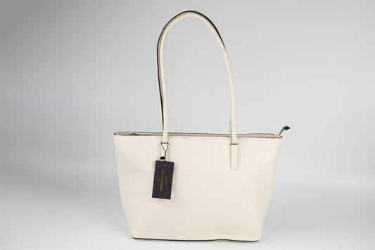 Geanta de umăr din piele naturală FENIX FASHION 8660 CREM